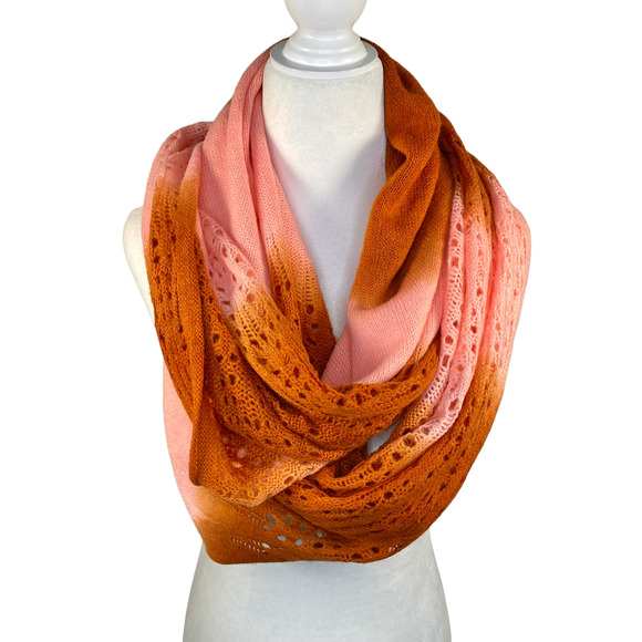 Unbranded Accessories - Ombré Pink & Orange Pointelle Infinity Scarf NWOT
